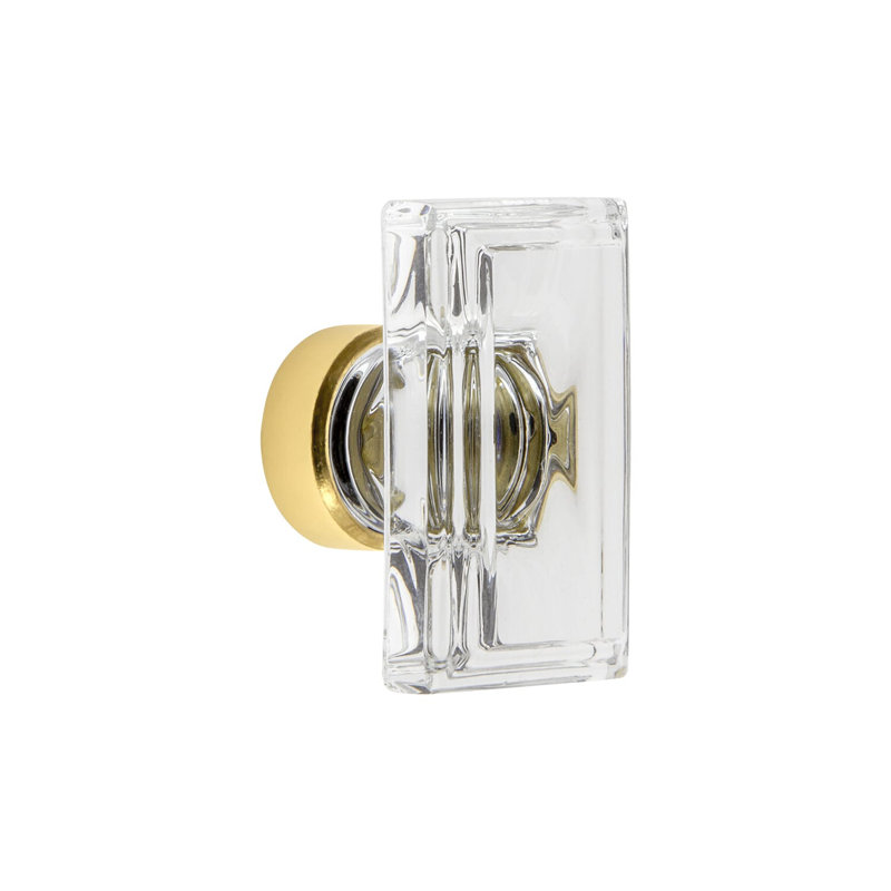 Carré Rectangular Cabinet Knob, Polished Brass
