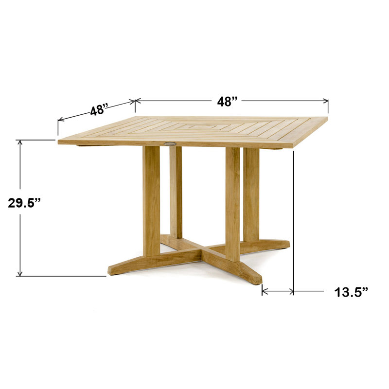 Westminster Teak Square Teak Solid Wood Outdoor Dining Table , 48 " W 48 " D