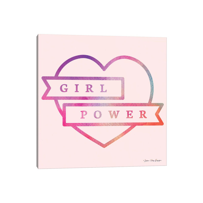 Girl Power IV - impression d'art graphique, H 26 po x l 26 po x P 1,5 po, Toile tendue, Pas de tapis