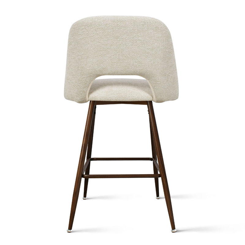 Berneta 26" Upholstered Counter Stools, Set of 2, Beige