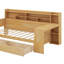 Lit de jour simple avec tablettes et tiroirs de rangement-736068678