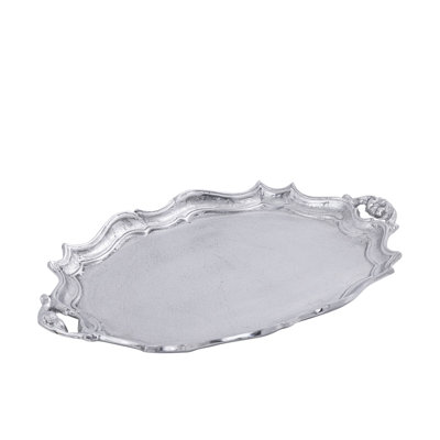 Plateau décoratif ovale moulé en aluminium Bradyn