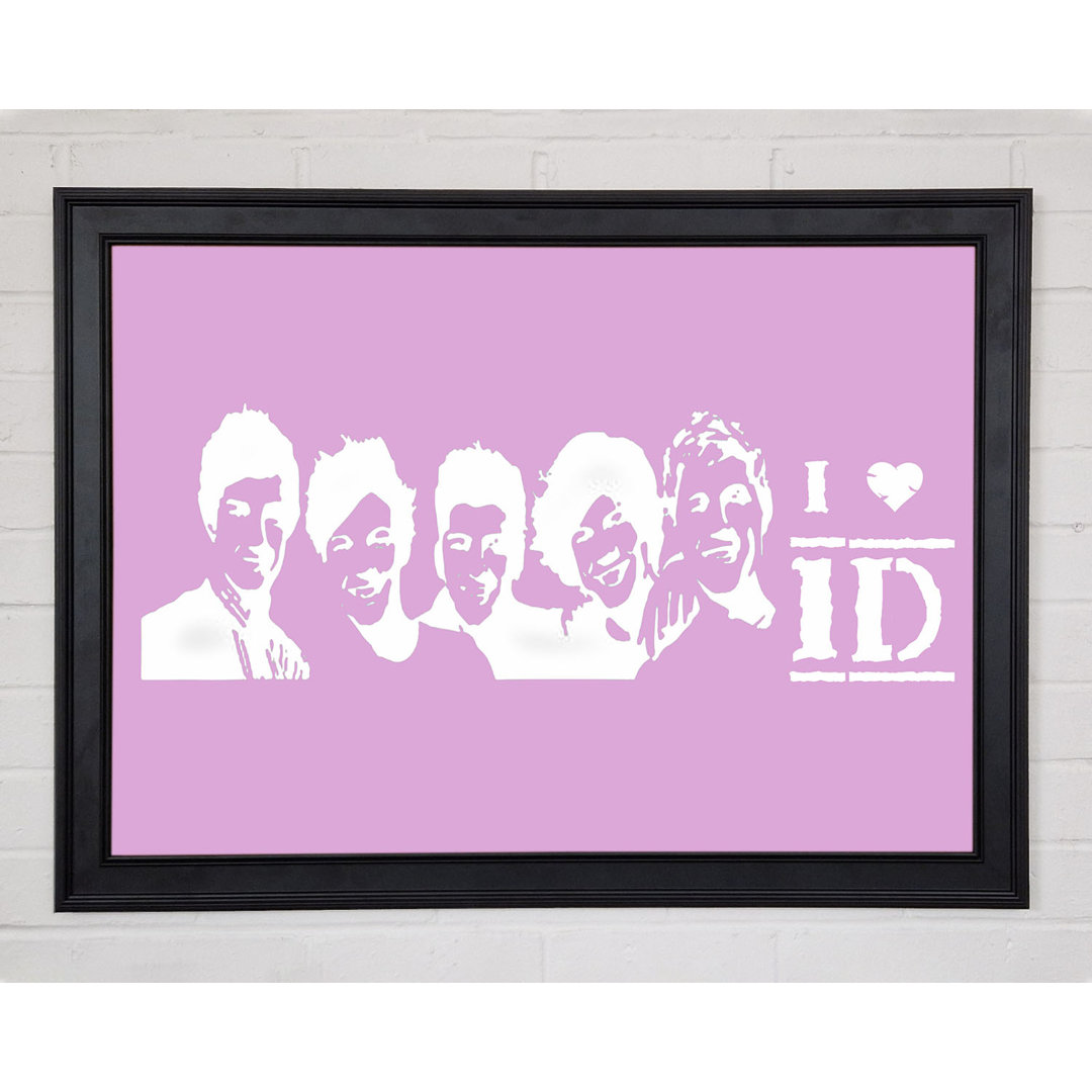 Musik-Zitat I Love 1 Direction Pink Gerahmter Druck 10293