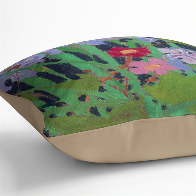 Wild Flowers Scatter Cushion, 40cm H x 40cm W x 15cm D, Stone