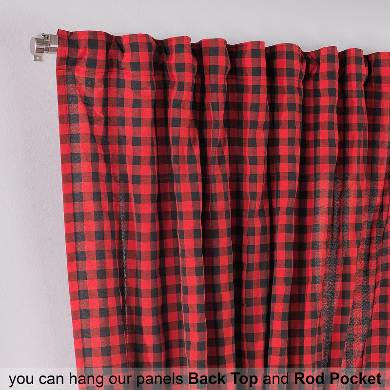 Blackout Curtain - 1 Pc, 36cm Width x 63cm Drop, Red/Black