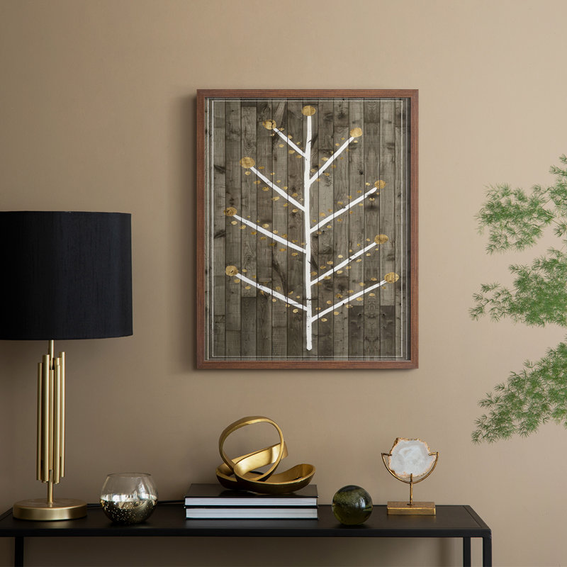 Impression encadrée Wooded White Christmas Collection B - Bois massif, Noyer, H 21 po x l 17 po