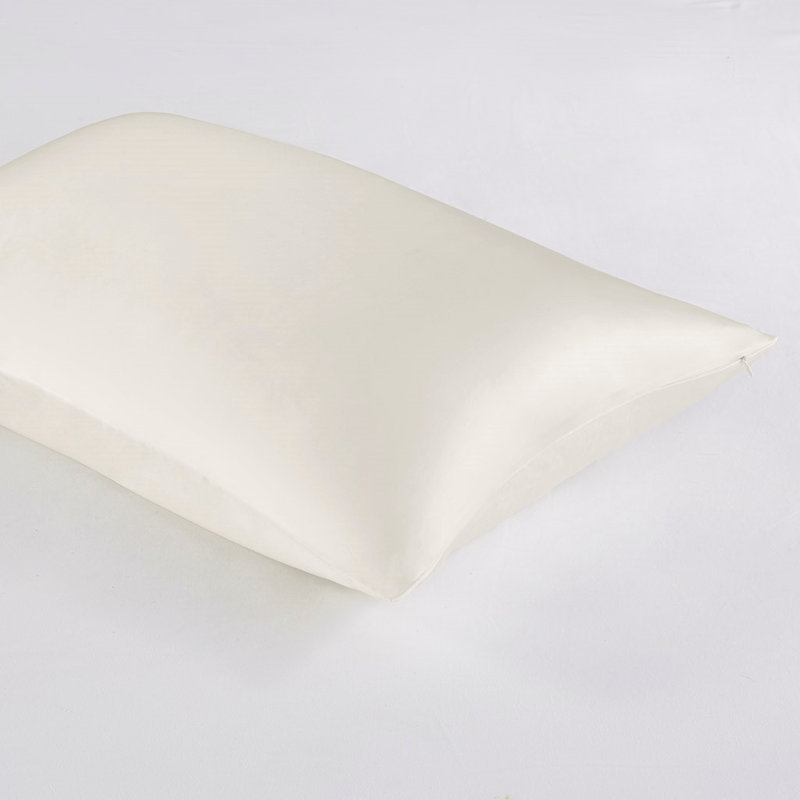 Taie d'oreiller simple en soie 100% mûre Gracie Mills Mirabel, Ivoire