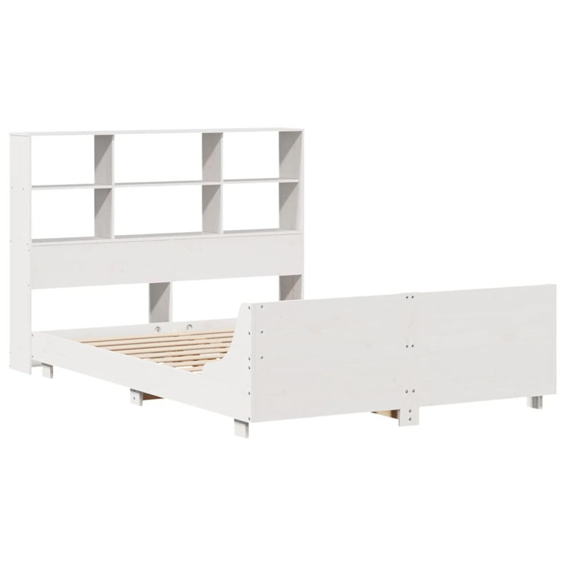 65-32 Solid Wood Bed, White, 140 x 190 cm