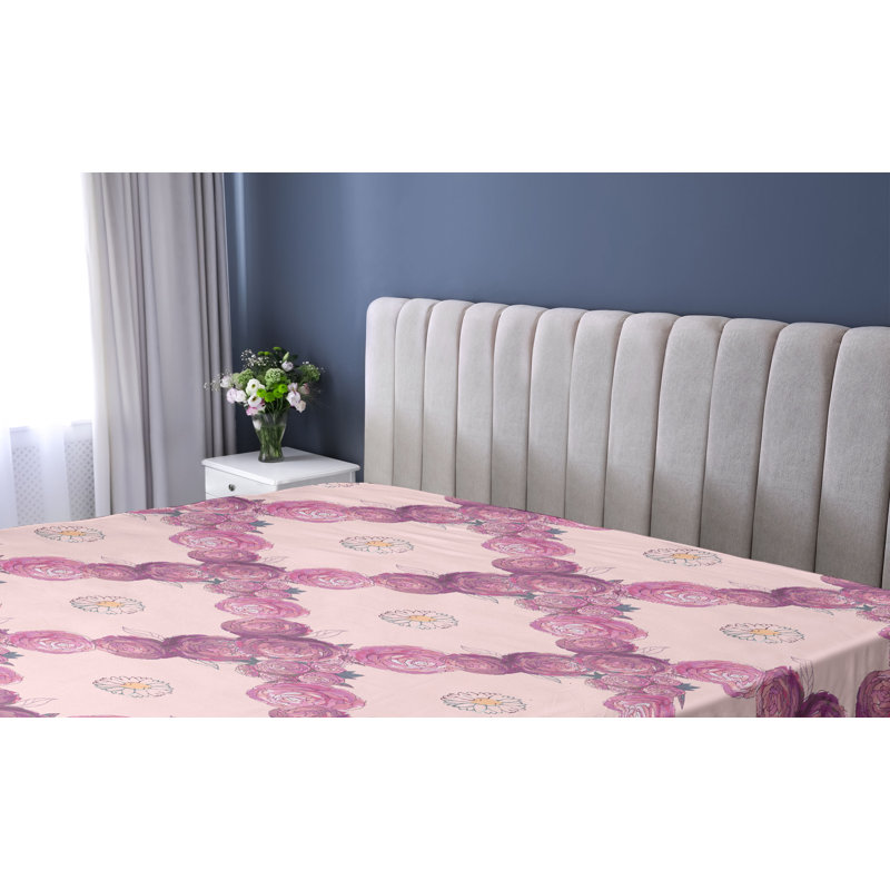 Drap-housse floral à carreaux Ambesonne, Drap-housse grand