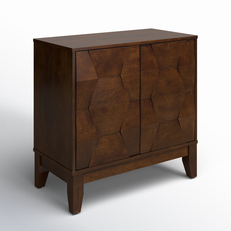 Iasiah 2-Door Rectangle Solid and Manufactured Wood Accent Cabinet , Walnut