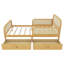 Structure de lit plateforme simple avec 2 tiroirs de rangement, lit en rotin pour enfants avec tête et pied de lit, blanc-133480446-133480445