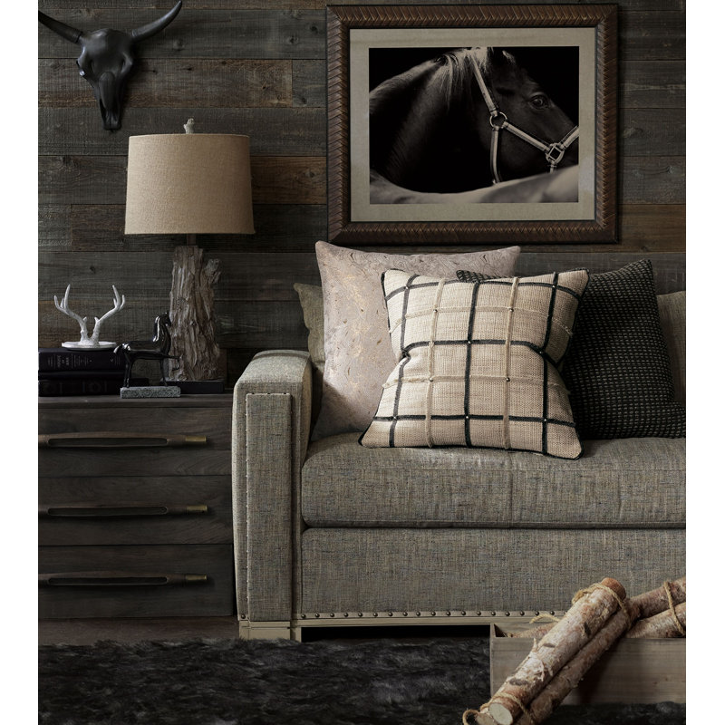 Gilmer Square Pillow Cover & Insert, Gilmer Brulee, Faux Down