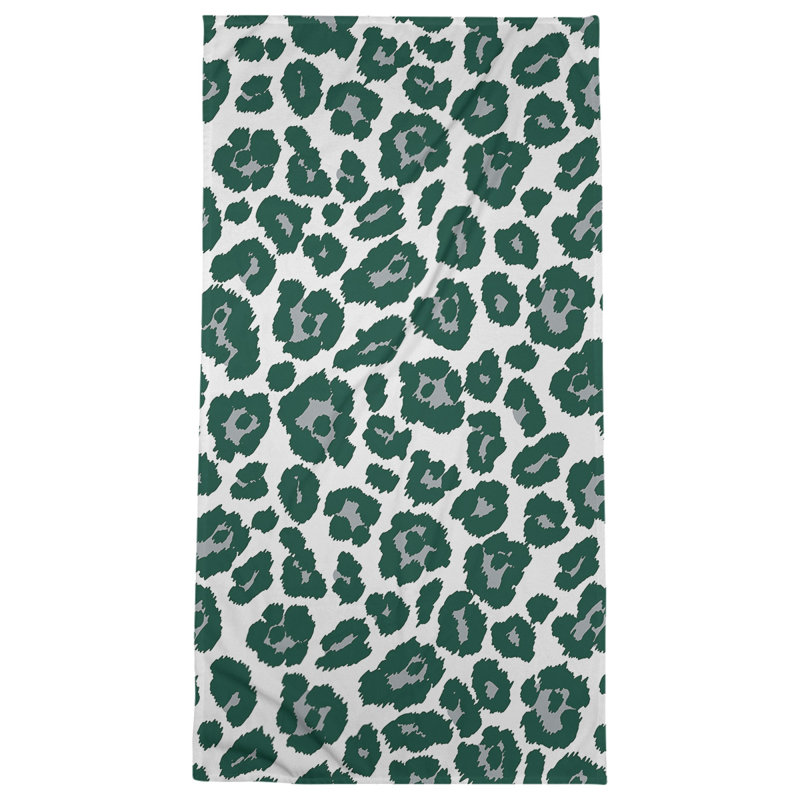 Lucida Bath Towel, Polyester/Cotton Blend, White/Gray/Hunter Green