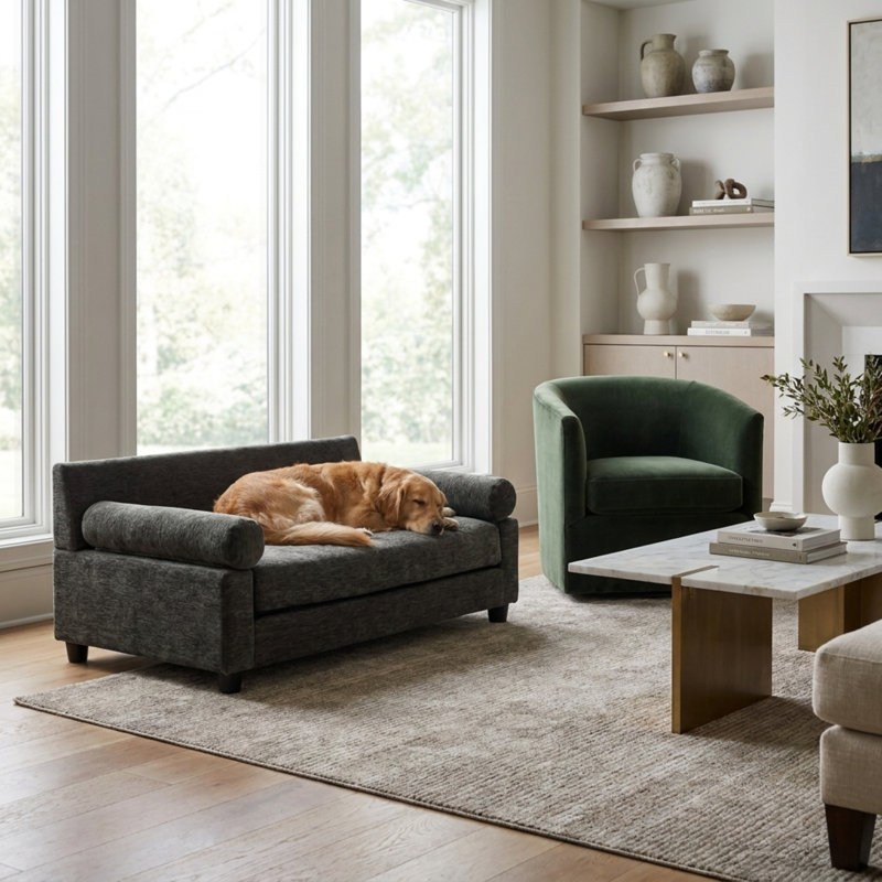 Canapé-lit orthopédique pour chien Blake, Grand l 40 po x P 26 po x H 16 po, Gris foncé
