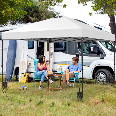 Tente de toit escamotable 12X12 avec installation à une pression, abri portatif instantané avec sacs de sable