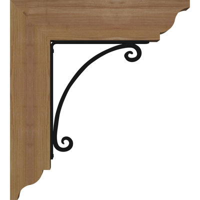3 1/2"W x 11 1/2"D x 14"H Legacy Traditional Ironcrest Smooth Bracket, Western Red Cedar (2"W x 7 1/2"D x 10"H Iron Bracket)