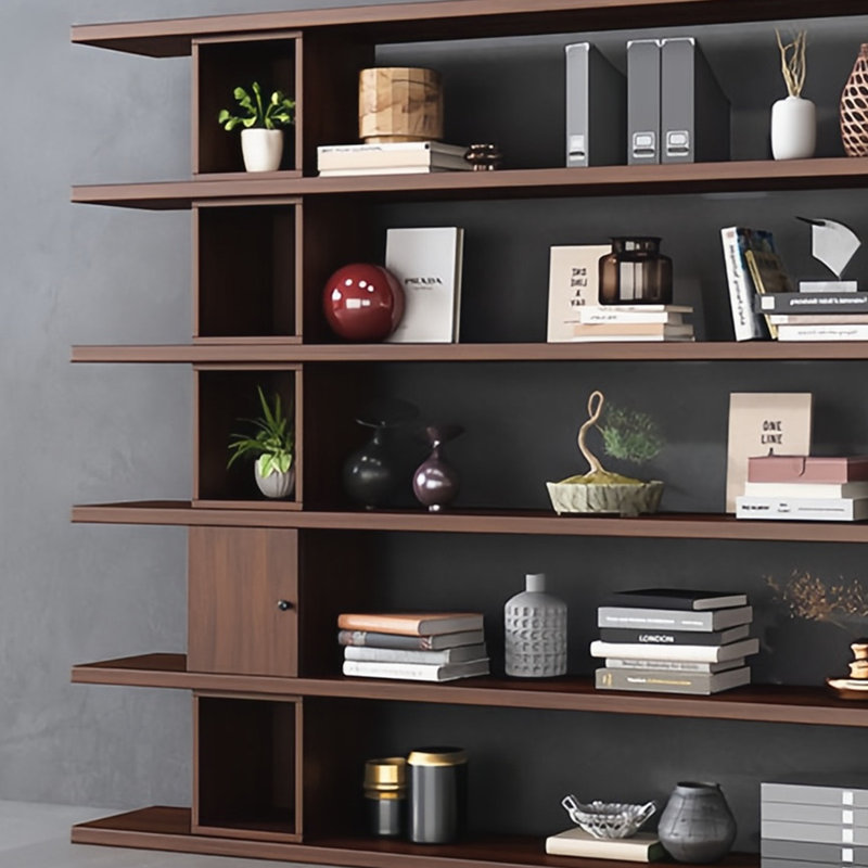 Une bibliothèque de qualité classique, (6 tablettes) H 78,7 po x l 86,6 po x P 13,7 po