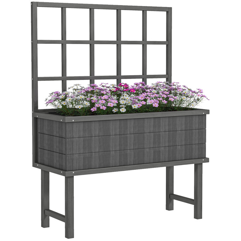 Brinskelle Wood Elevated Planter with Trellis