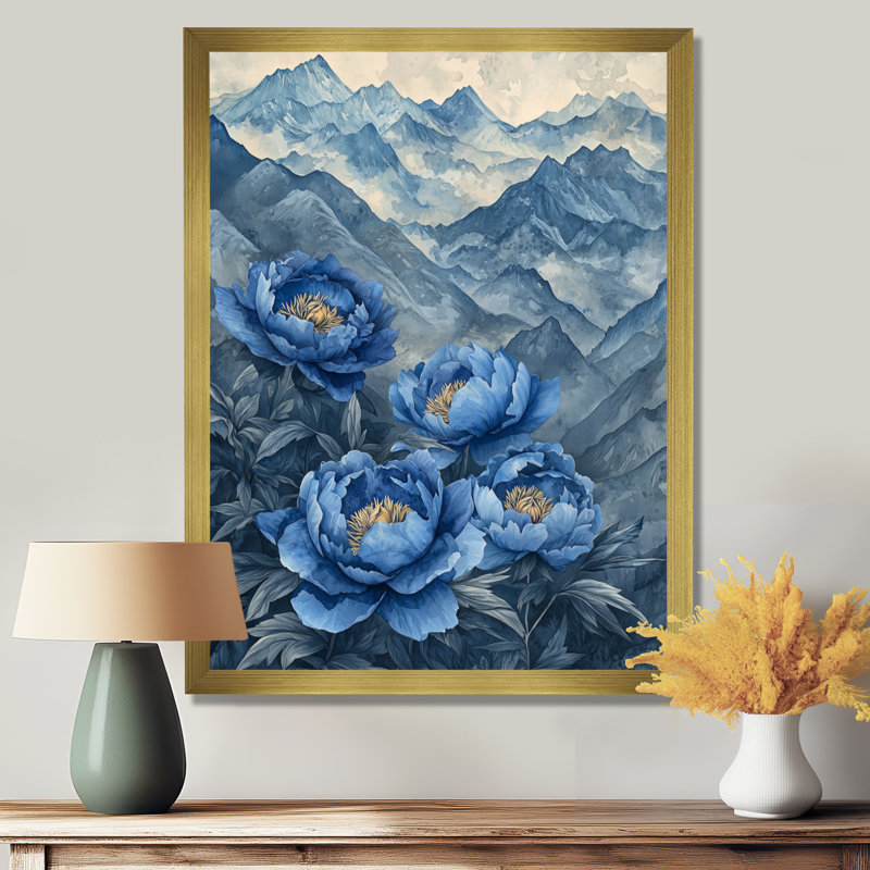 Barrows - Floral Wall Art Prints, H 32 po x l 24 po, Reproduction encadrée d'une seule photo, Doré