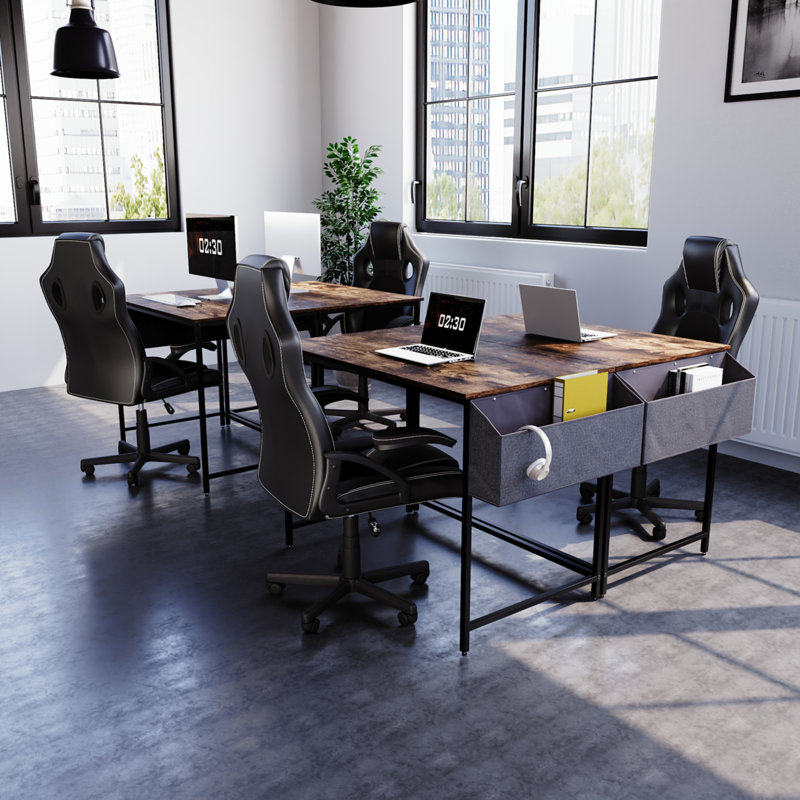 Office Desk Chair With Arms, Adjustable, Swivel, Comfortable Desk Chair, UKFR Certified, Black