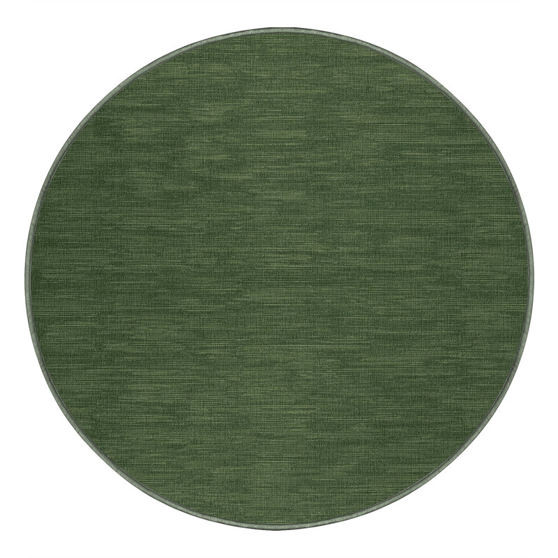 Tapis vert uni lavable à la machine, Rond 3 pi