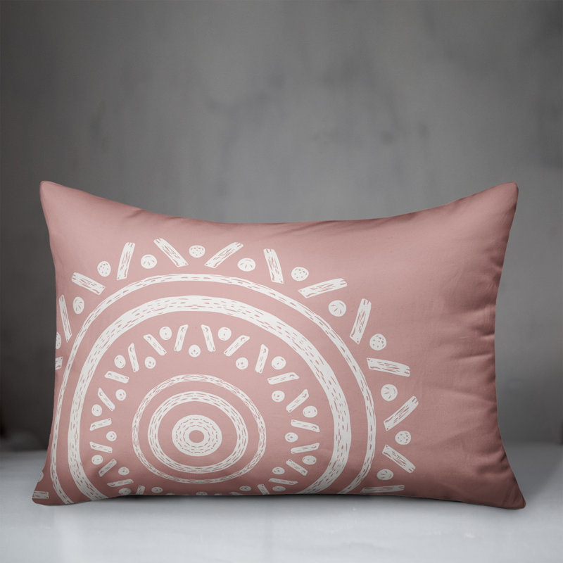 Geometric Outdoor Throw Pillow, Pink