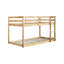 Lit simple au-dessus d'un lit mezzanine avec structure - supportant des plateformes en bois massif naturel pour une bonne nuit de sommeil offrant une surface de sommeil stable