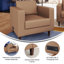 Fauteuil de hall d'entrée commercial avec prises et ports de charge USB et USB-C-1166447874