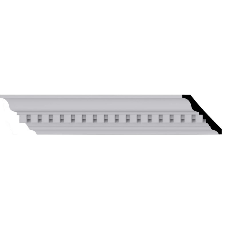 White Polyurethane Dentil Crown Moulding, 94.5 inches