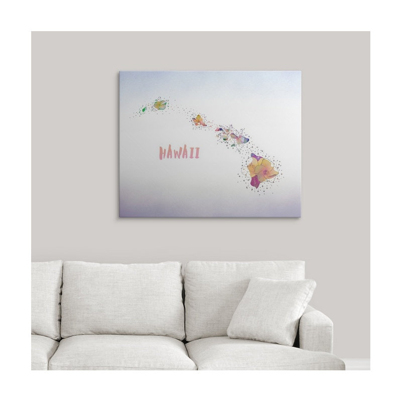« hawaii state fleur (hawaii hibiscus) », impression, H 16 po x l 20 po x P 1,5 po, Toile