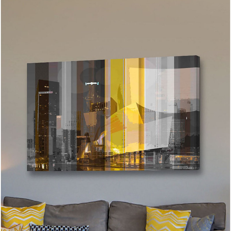 «Down Town», reproduction d'art sur toile tendue, H 12 po x l 18 po