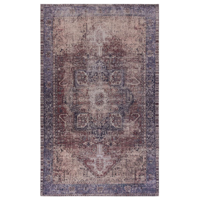 Area Rug 2X3, Machine Washable, Non-Slip, For Bedroom, Living Room, Kitchen, Dining Room - Burgundy, & Pet Loving 2X3 Non-Shedding Rug, Low-Pile, And Approved