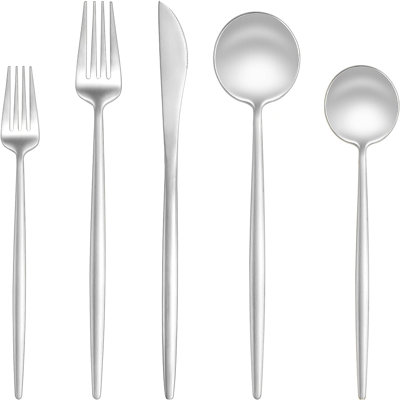 60-Piece Stainless Steel Flatware Set For 12, Modern Matte Finish Cutlery Set With Spoons, Forks, And Knives, Dishwasher Safe For Home Kitchen Or Hotel Use