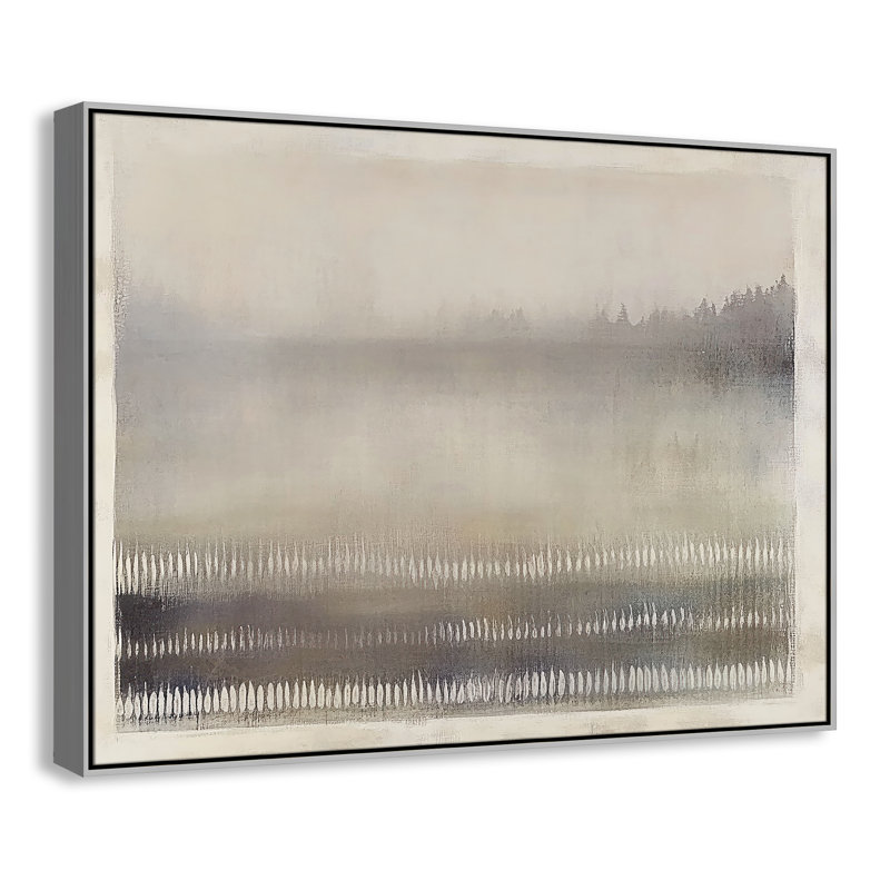 Équilibre équilibré III - reproduction de paysage par Irena Orlov, L 49,5 po x H 37,5 po, Framed Canvas, Flottant argent