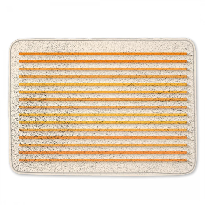 Tapis de bain horizontal à lignes orange, L 24 po x L 17 po