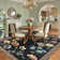 Farmhouse Floral Machine Washable Rug with Non Slip TPR Backing, Soft Non Shedding Scalloped Carpet, Low Pile Thin Floor Mats