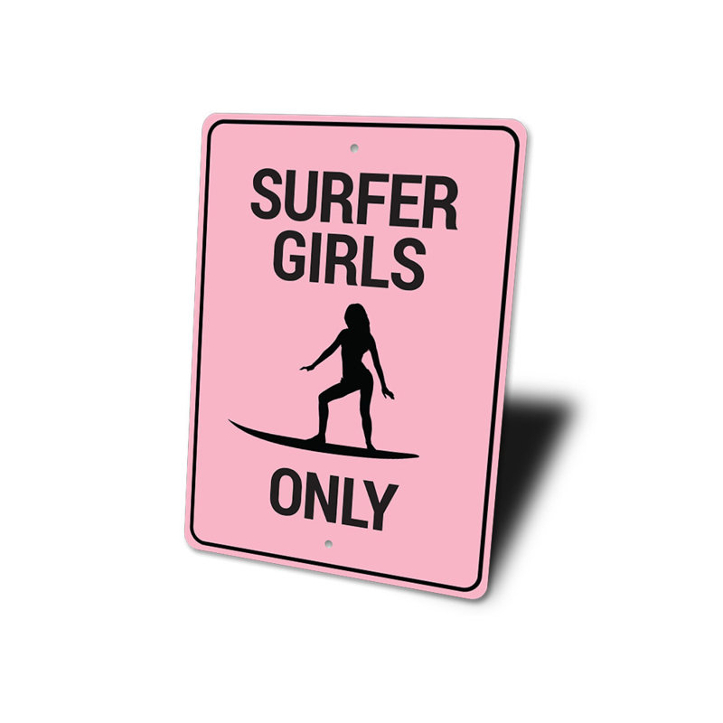Surfer Girl Power Sign, 14" H x 10" W x 0.04" D