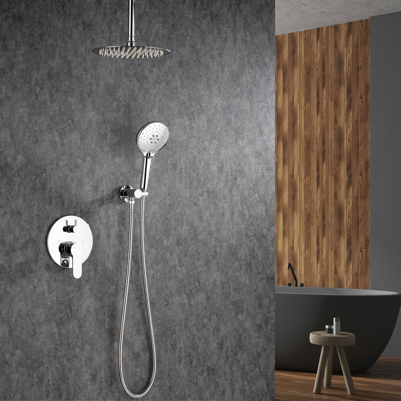 Système de douche complet avec valve brute, Chrome