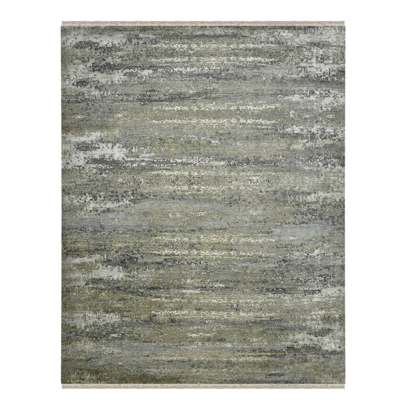 Tapis beige en soie Bergson, Rectangle 9 pi x 12 pi