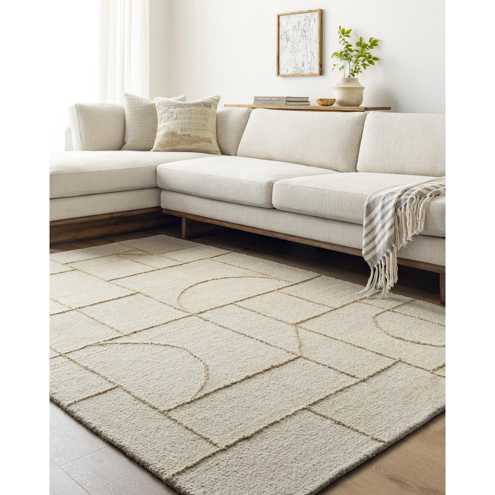 Caelob Hand-Woven Geometric Rug, Rectangle 2' x 3'