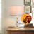 D15X26.5" Table Lamp With Marble Base And Metal Frame (Lampshade Assembly Required)