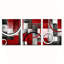 Impression sur toile abstraite rouge audacieuse 3 pièces - Espace de vie contemporain-768460285