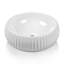 Lavabo de salle de bain DeerValley 16 po x 5 po, lavabo vasque circulaire en céramique blanche, vasque vasque en porcelaine vitrifiée avec parois cannelées et trop-plein