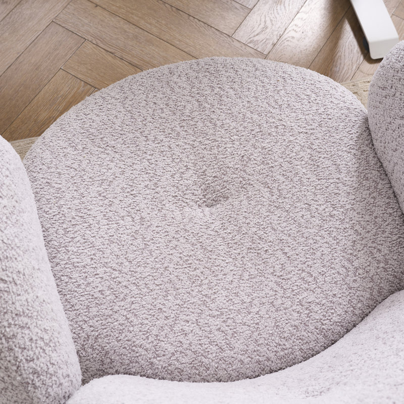 Chaise de bureau pivotante rembourrée Vinka, Gris clair