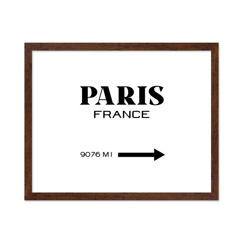Signe de Paris, France, H 24 po x l 32 po, Affiche, Encadrement brun