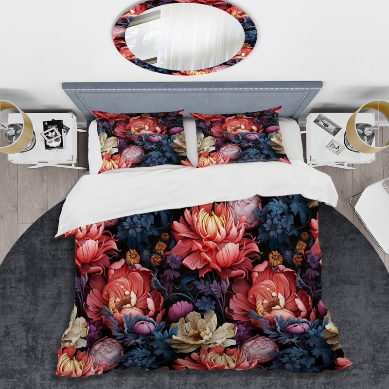 Ensemble de housse de couette Mystic Flora Moody, Housse de couette pour très grand lit et 2 très
