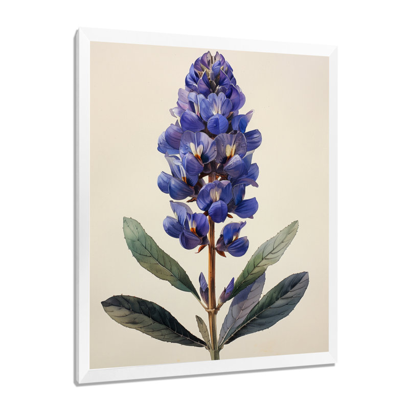 Mauve, vert, lilas, fleurs I - lilas, art mural, salon, Cadre simple blanc, H 24 po x l 32 po