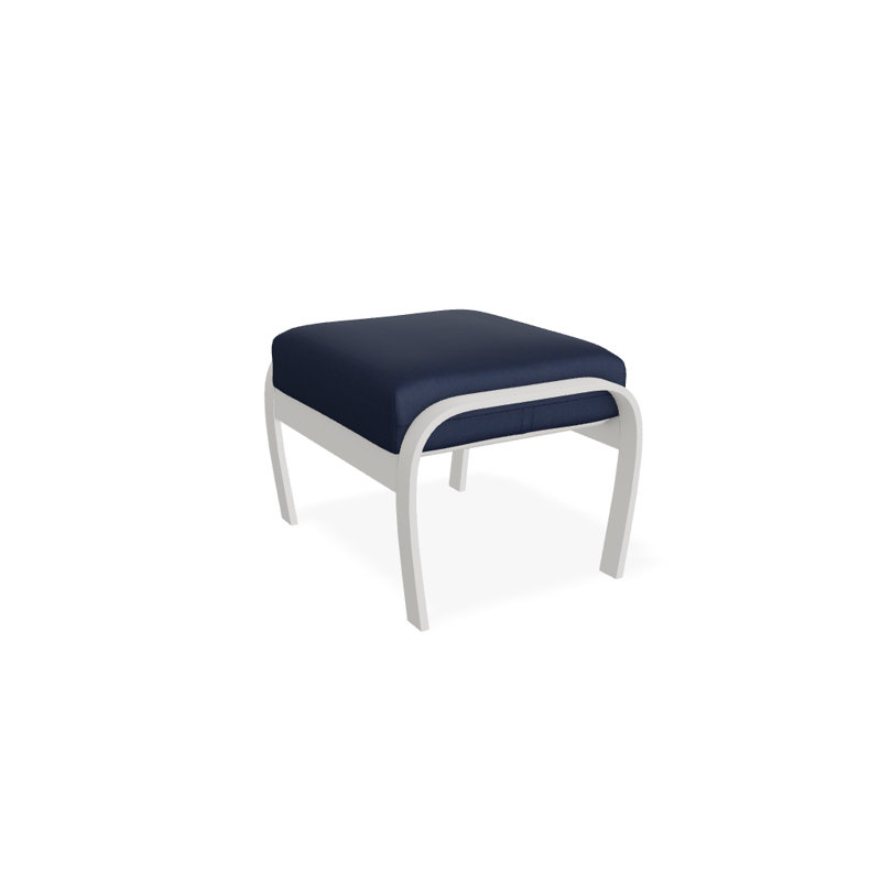 Repose-pieds avec coussin Askar, Neige texturée, Mélange indigo