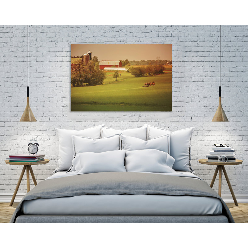 «Fall Farm», toile tendue par Aledanda, H 16 po x l 24 po x P 1,5 po