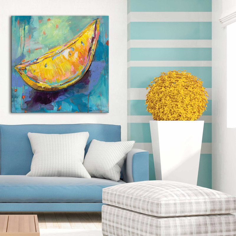 " Lemon Wedge ", Wrapped Canvas, 28" H x 28" W x 1.5" D